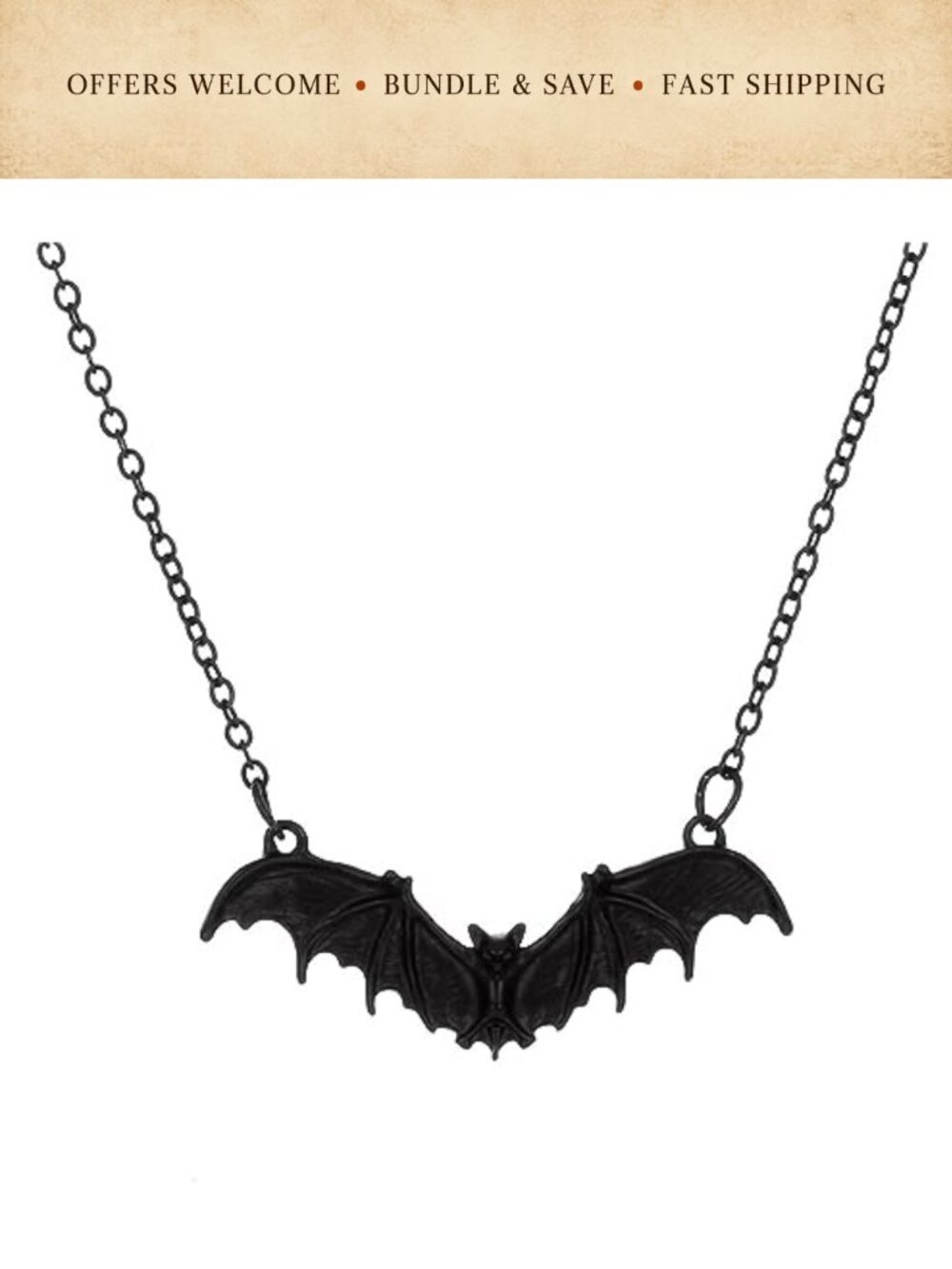 Gothic Bat Pendant Necklace Punk Animal Wings Choker Halloween Jewelry